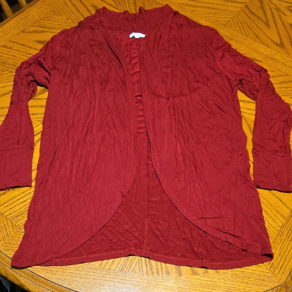 Maurices Red Open-Front Cardigan